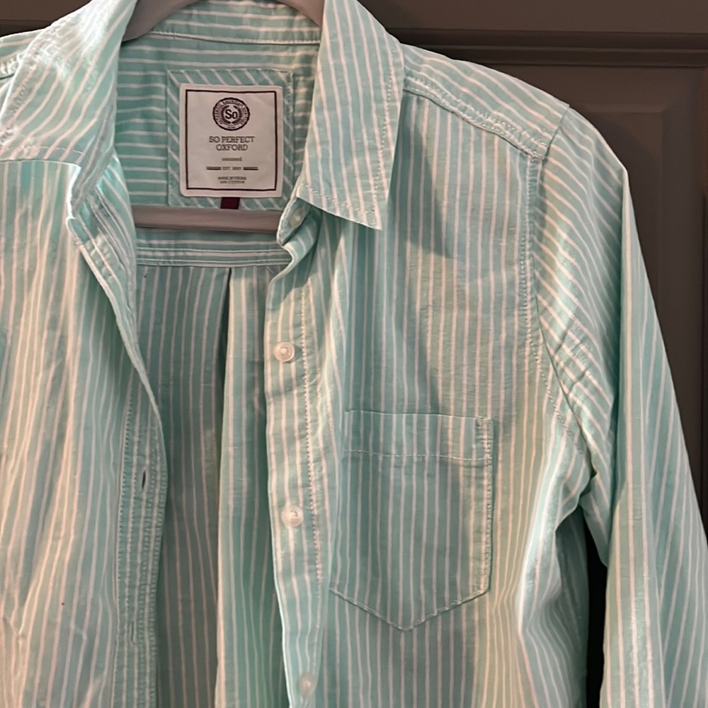 Sea green/blue collared button down shirt